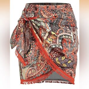 NWT Printed Sarong Wrap Skirt